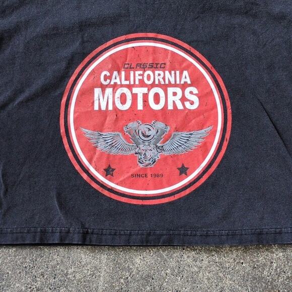 Vintage California Motors Crop Top Shirt Womens L Black Cropped Cars Graphic Y2K - Picture 3 of 7